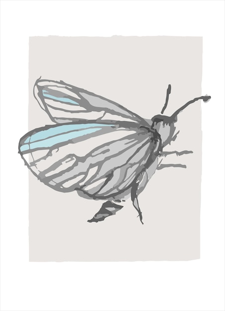 Gráfico vectorial con con polillas de fantasía mariposas dibujos a lápiz boceto decoración arte imprimible