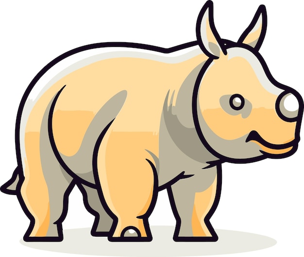Gráfico vectorial de rinocerontes para el monitoreo de la vida silvestre Ilustración vectorial del rinoceronte para estudios de biodiversidad