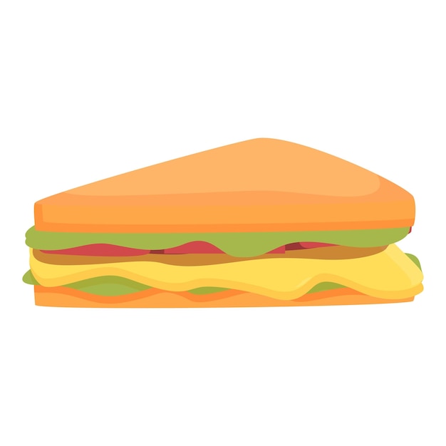 Gráfico vectorial de un sándwich simple y apetitoso sobre un fondo blanco