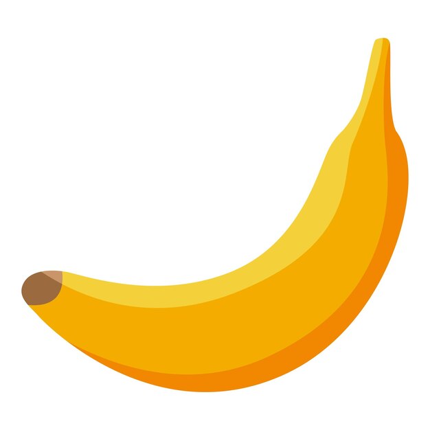 Gráfico vectorial de un solo plátano maduro sobre un fondo blanco
