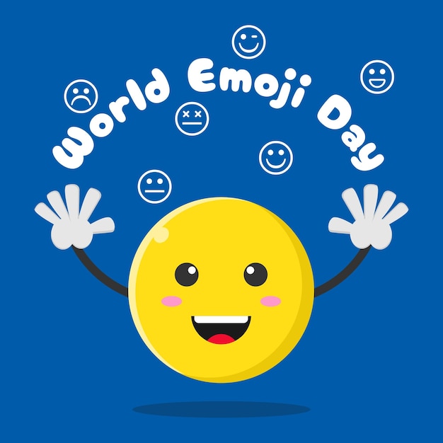 Gráfico vectorial de la tarjeta y el cartel del Día Mundial del Emoji 17 de julio Día importante