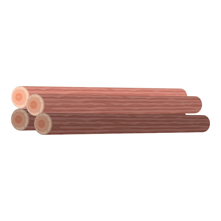 Vector gráfico vectorial de troncos de madera apilados ideal para temas de construcción y naturaleza