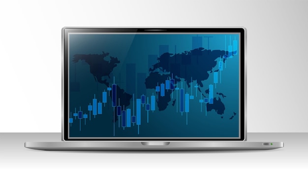 Gráfico de velas financieras Gráfico de niveles de resistencia y soporte Gráficos para operar en Forex en una aplicación informática para operar en la bolsa de valores