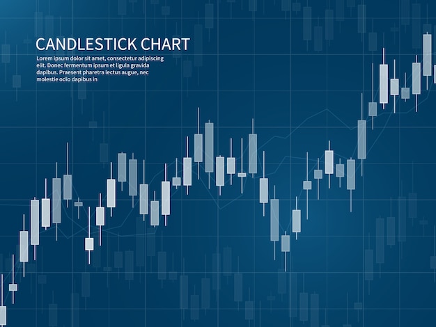 Vector gráfico de velas. gráfico de crecimiento del mercado financiero. concepto de negocio de inversión en forex y acciones