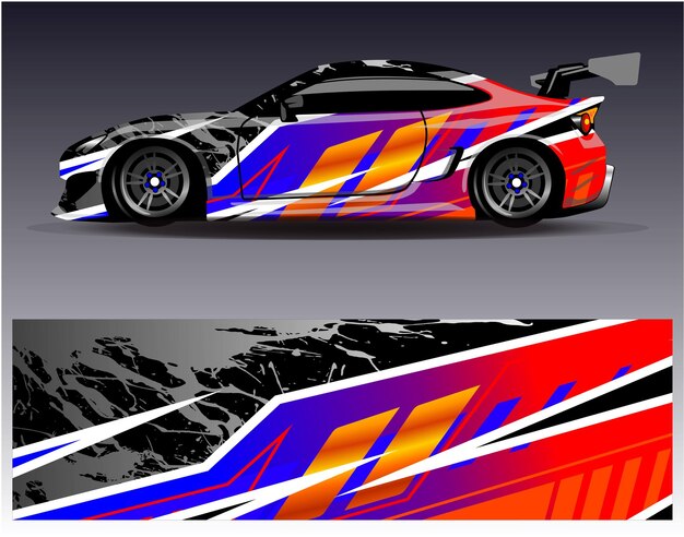 Gráficos de calcomanías de envoltura de automóviles Fondo abstracto de carreras grunge con rayas de águila y fondo deportivo para librea de carreras