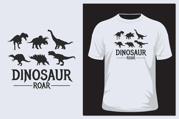 Gráficos de camiseta con ilustración de vector de dinosaurio