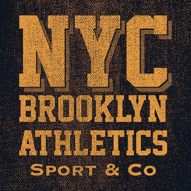 Gráficos de camiseta vintage de tipografía de brooklyn