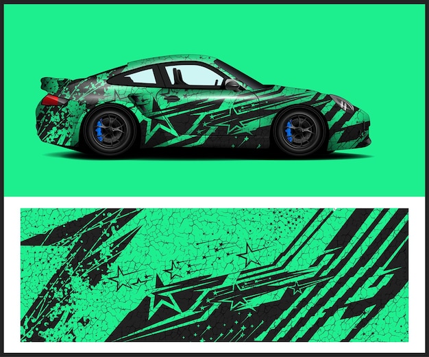 gráficos de carreras para autos de carreras con envoltura de vinilo, furgonetas de carga y librea