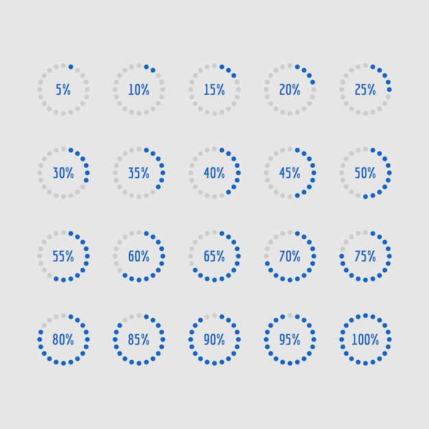 Gráficos circulares, diagramas circulares de porcentaje de carga