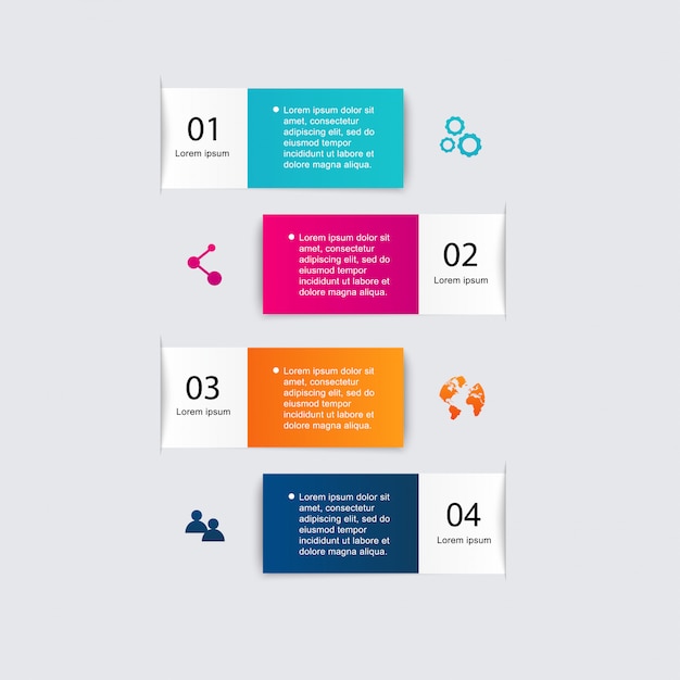 Gráficos coloridos de información para sus presentaciones de negocios.