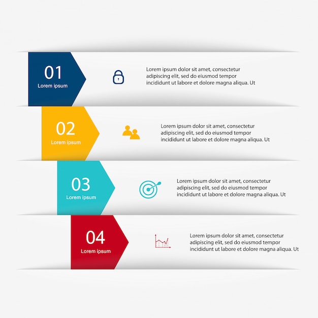 Gráficos coloridos de información para sus presentaciones de negocios.