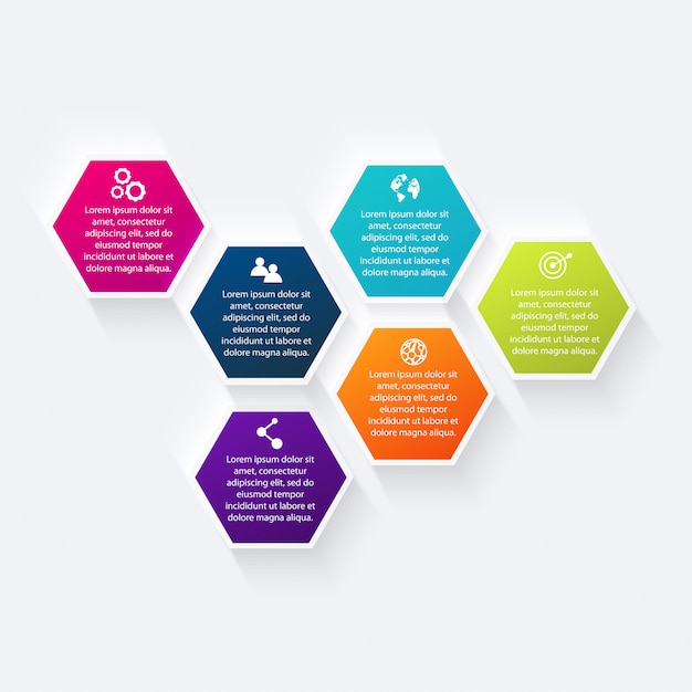 Gráficos coloridos de información para sus presentaciones de negocios.