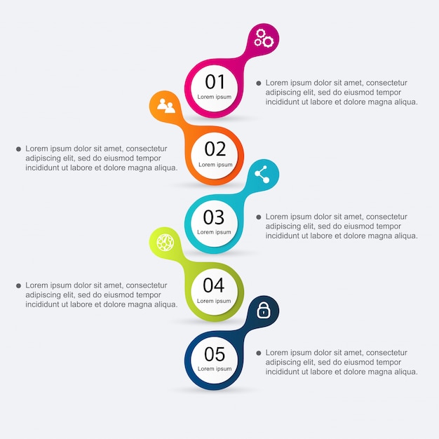 Gráficos coloridos de información para sus presentaciones de negocios.