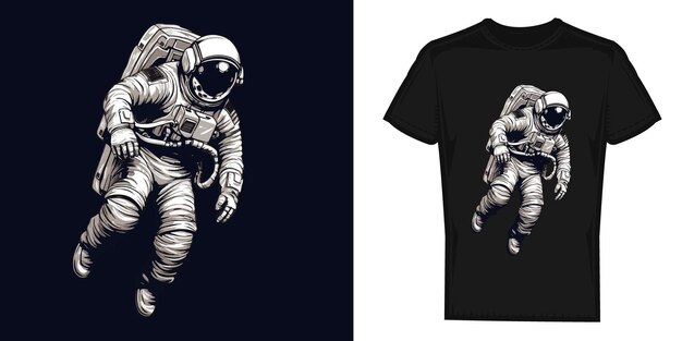 Gráficos de diseño de vectores del espacio exterior de astronautas para estampados de camisetas