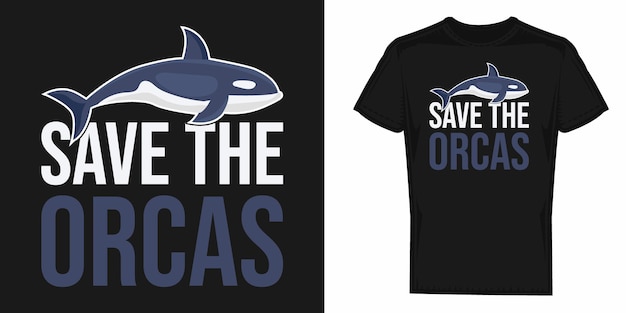 Gráficos de diseño vectorial para amantes de las orcas oceánicas para estampados de camisetas