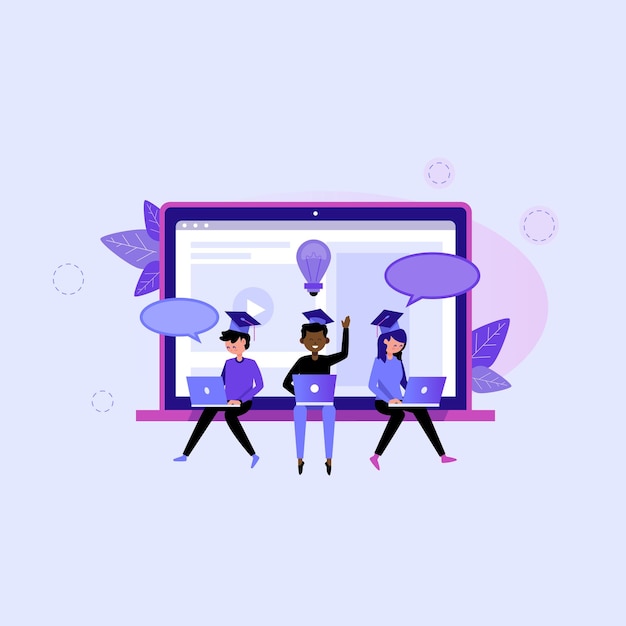 Gráficos de entrenamiento en línea interactivos de ilustración vectorial