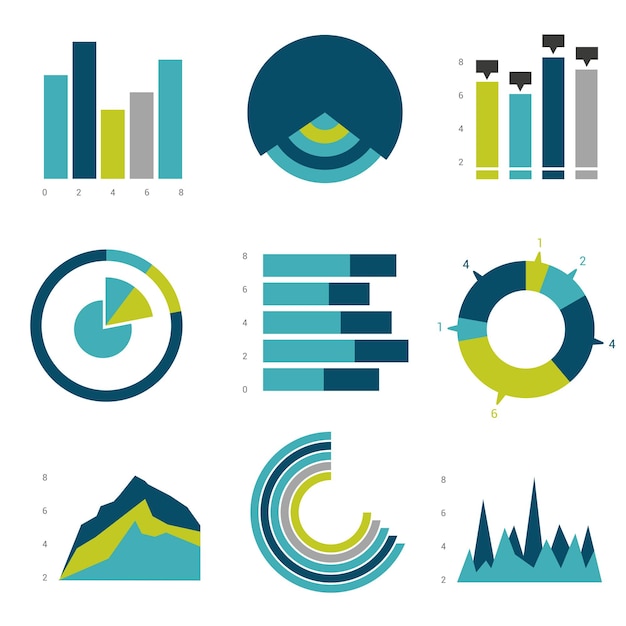 Vector gráficos de gráficos planos diseño vectorial