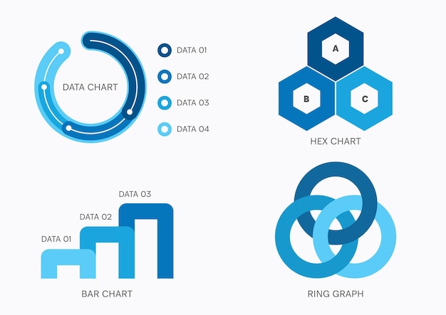 Gráficos y gráficos vectoriales de infografías azules