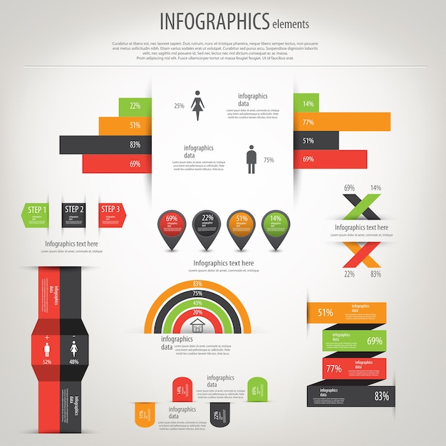 Vector gráficos de información y mapas del mundo