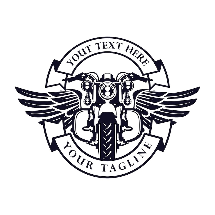 Vector gráficos de logotipo de motocicleta monocromática retro camiseta ilustración vectorial