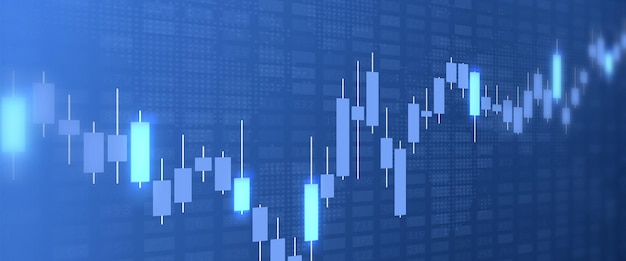 Gráficos del mercado de valores Fondo del gráfico de crecimiento Subida del índice financiero Incremento de divisas Forex