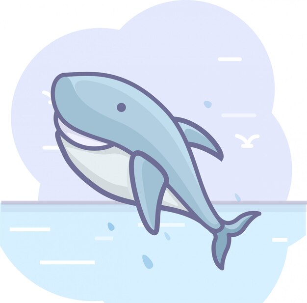 Vector gráficos de negocios con mar y ballena