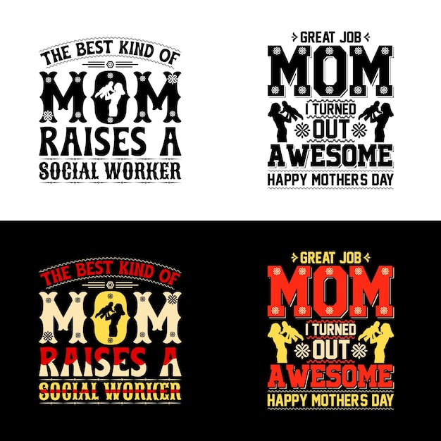 Gráficos o ilustración de diseño de camiseta de tipografía del día de la madre
