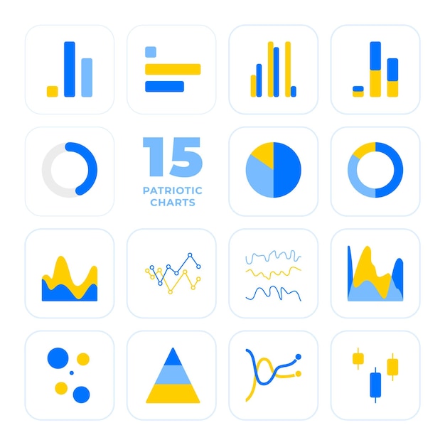 Gráficos patrióticos Gráficos amarillos y azules ucranianos