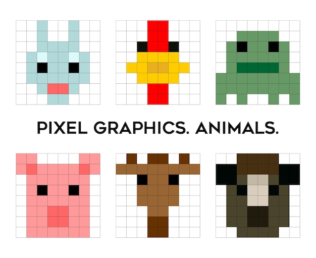 Gráficos de píxeles Píxeles Animales Juegos Artesanía Cuadrados principales Estilización