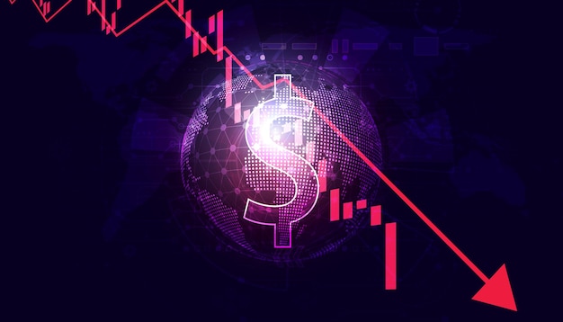 Los gráficos que caen abstractos y el desplome del mercado de valores del mundo digital financian el comercio de divisas