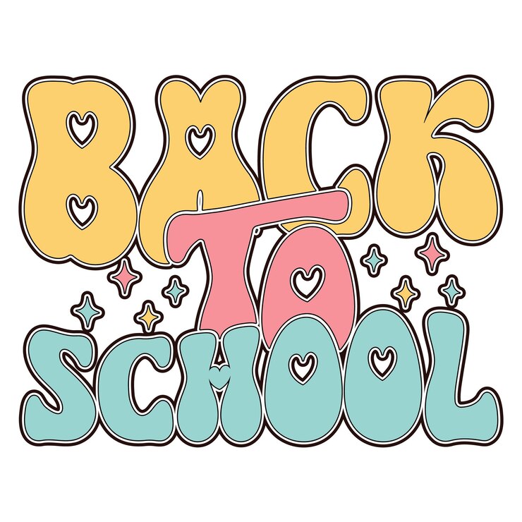 Gráficos de sublimación de maestros retro y tipografía en negrita colorida De vuelta a la escuela
