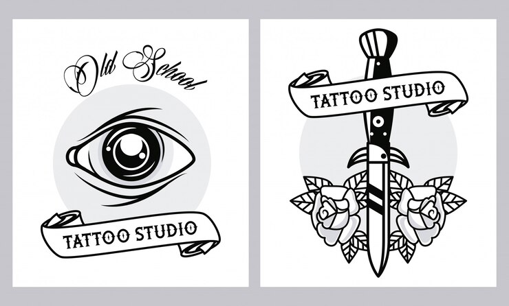 Vector gráficos de tatuajes de ojos humanos y dagas
