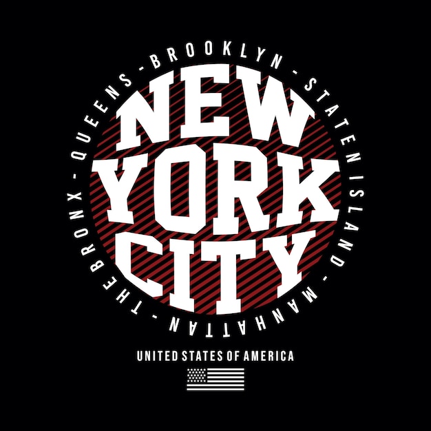 Gráficos de tipografía vectorial de diseño de brooklyn de la ciudad de nueva york, impresión, etc. vector premium