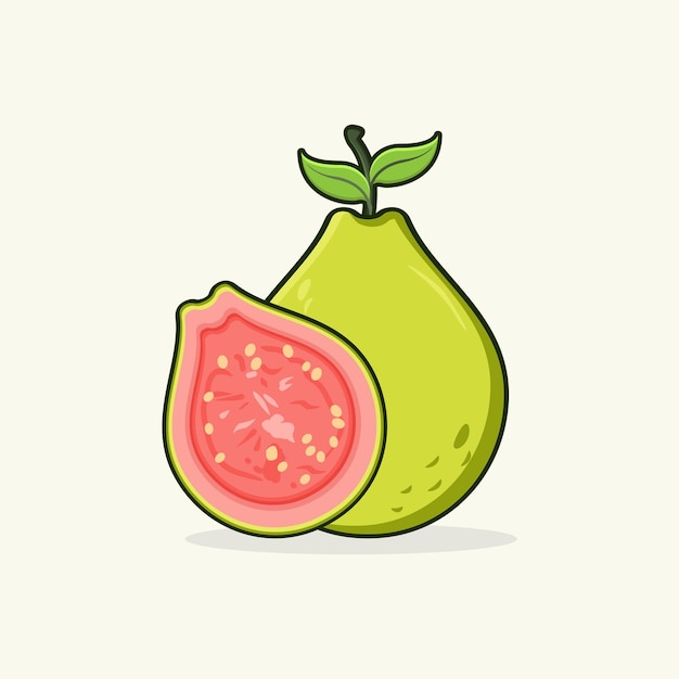 Vector gráficos vectoriales de diseño de ilustración de fruta de guayaba dulce y nutritiva