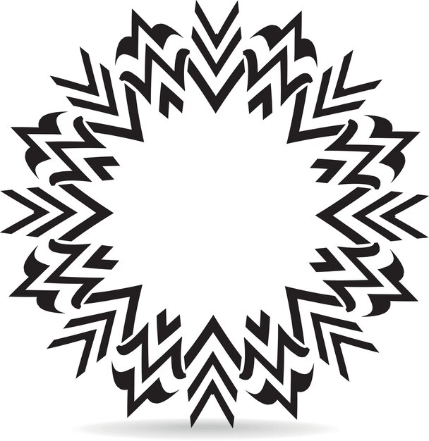 Gráficos vectoriales de elementos de diseño tribales y de tatuajes con bordes afilados