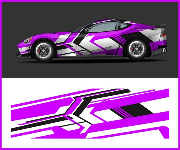 gráficos vectoriales de envoltura gráfica de calcomanías de autos deportivos para diseño de envoltura de vehículos