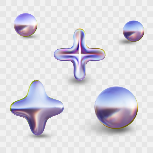 Gráficos vectoriales de formas líquidas holográficas brillantes