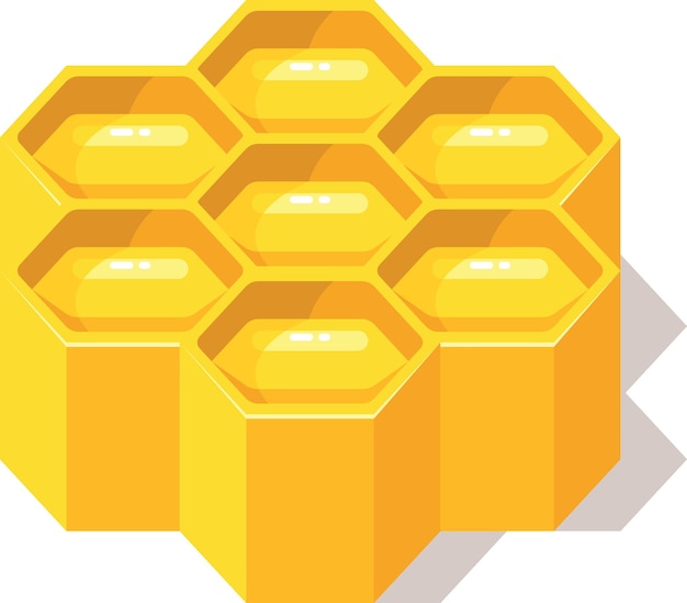 Gráficos vectoriales de una imagen prediseñada 3D de panal aislada sobre fondo transparente