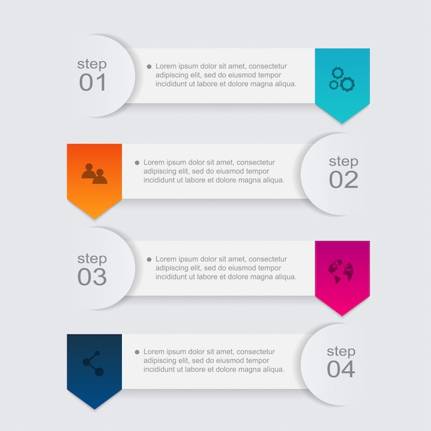 Gráficos vectoriales de información de colores para sus presentaciones de negocios.