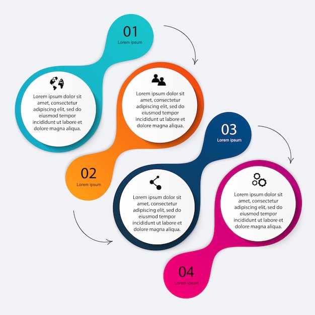 Gráficos vectoriales de información de colores para sus presentaciones de negocios.