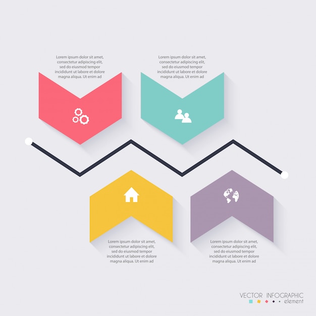 Gráficos vectoriales de información de colores para sus presentaciones de negocios.