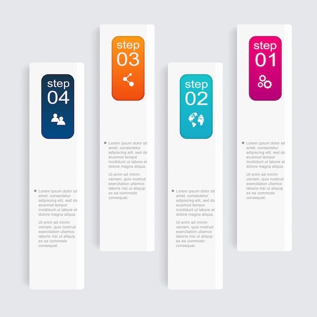 Gráficos vectoriales de información de colores para sus presentaciones de negocios.