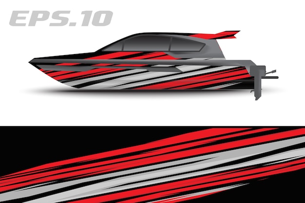 Gráficos vectoriales de librea de barco. Diseño de fondo de carreras abstracto para automóviles, motocicletas y otros vehículos