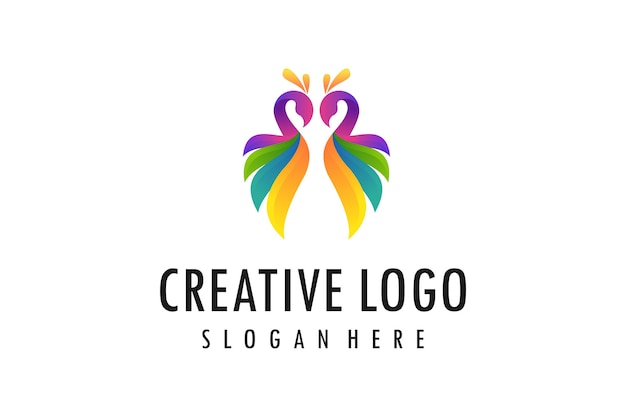 Gráficos vectoriales de logotipo de pájaro creativo