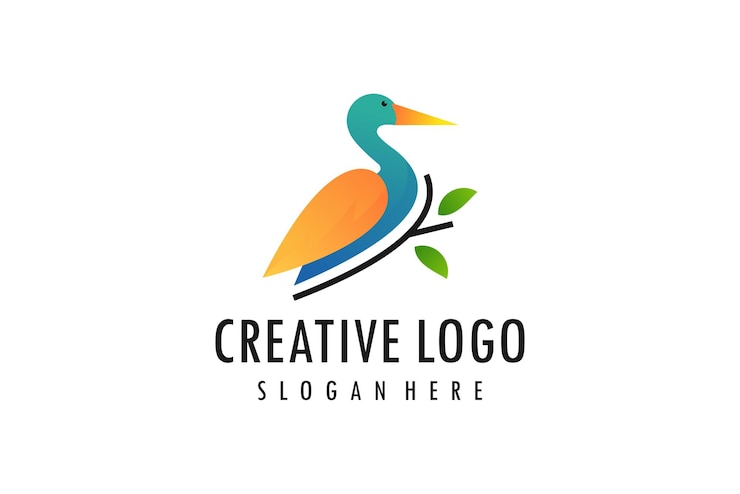Gráficos vectoriales de logotipo de pájaro creativo