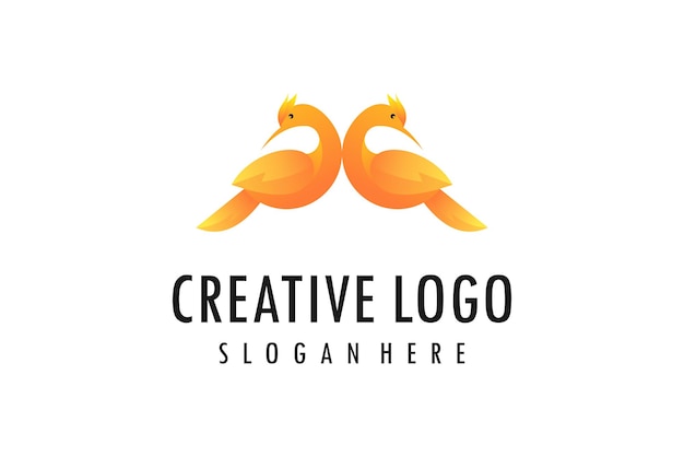 Gráficos vectoriales de logotipo de pájaro creativo