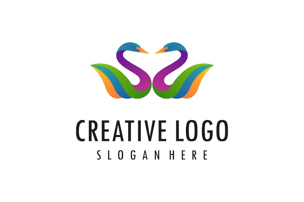 Gráficos vectoriales de logotipo de pájaro creativo