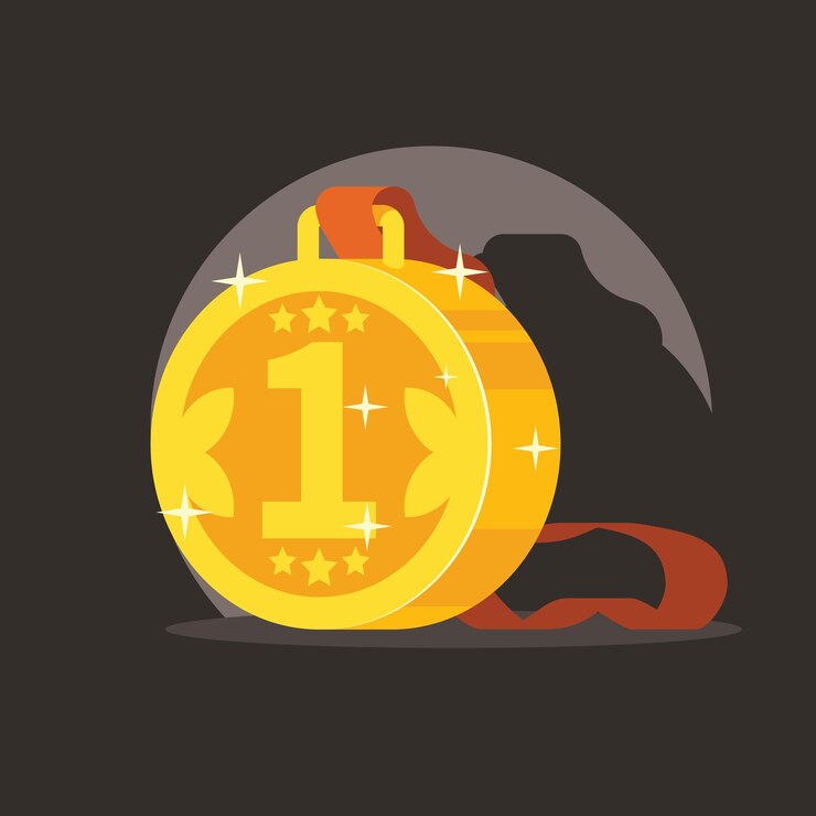 Vector gráficos vectoriales de una medalla de oro aislada sobre fondo transparente