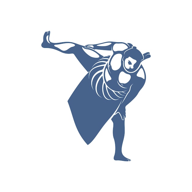 Gráficos vectoriales de plantilla de diseño de logotipo de luchador de sumo para diseñar