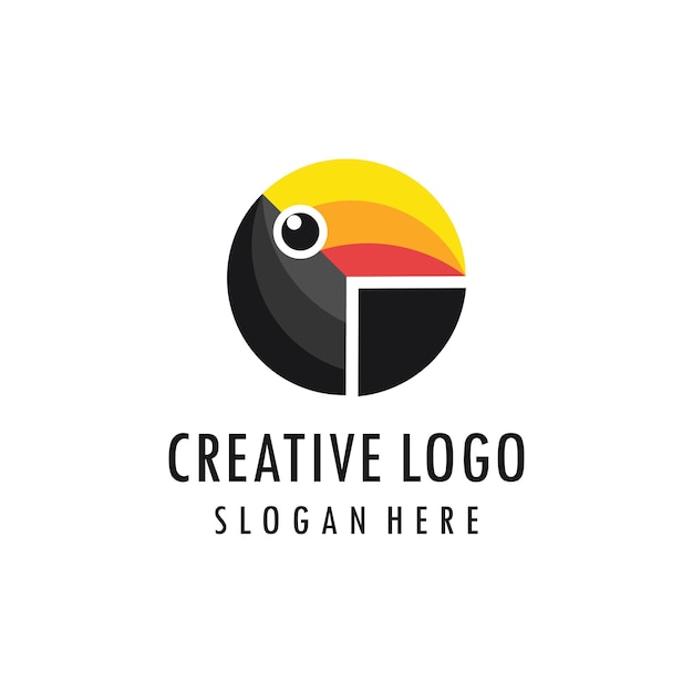 Gráficos vectoriales de plantilla de diseño de logotipo de pájaro tucán